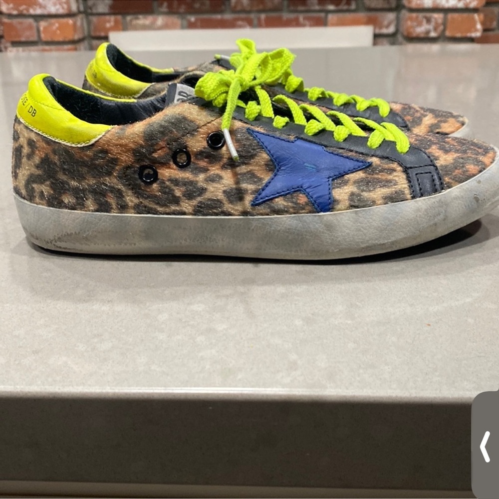 Leopard Print Sneakers with Neon Accents - Picture 2 of 3